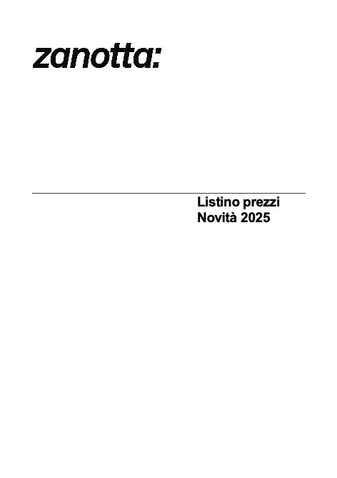 Zanotta - Listino prezzi Novità 2025