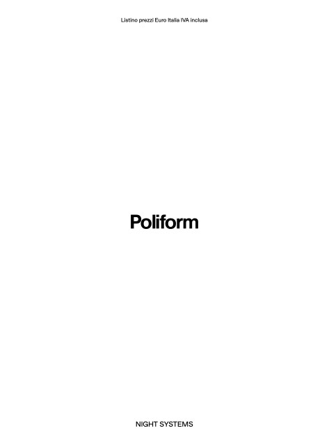 Poliform - Price list Night Systems