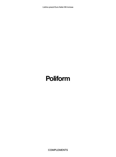 Poliform - Price list Complements