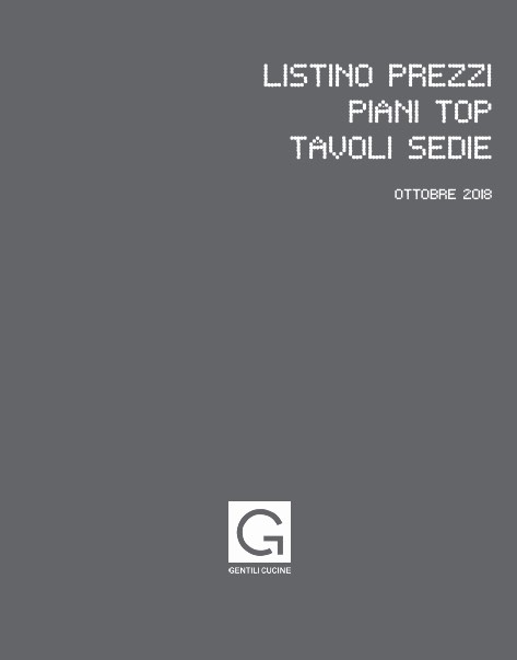 Gentili - Liste de prix Piani Top Tavoli Sedie