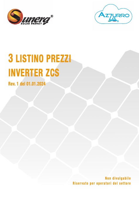 Sunerg - Listino prezzi Inverter ZCS  Rev. 1