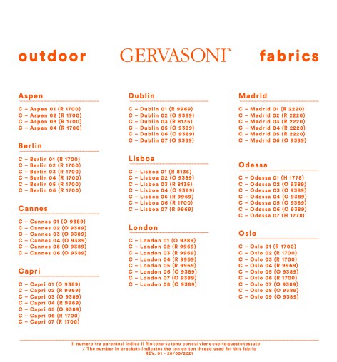 Gervasoni - Catalogo Outdoor Fabrics