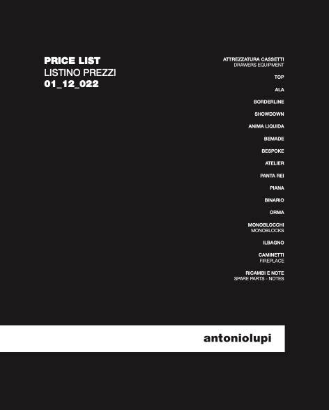 Antonio Lupi - Price list 01_12_022. Vol.2
