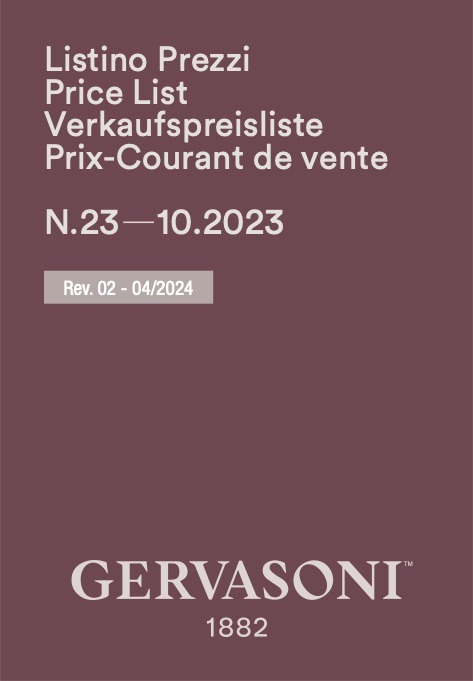 Gervasoni - Прайс-лист Indoor 10_2023 n°23_rev02