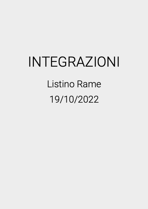 Tecnosystemi - Price list Integrazioni 2022 | Rame
