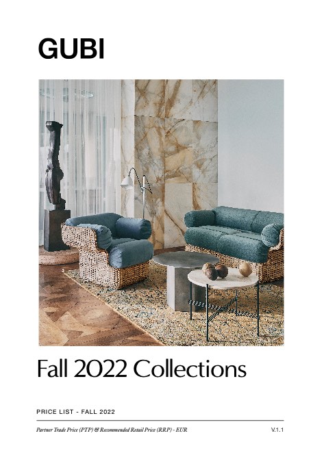 Gubi - Listino prezzi Fall 2022 Collection