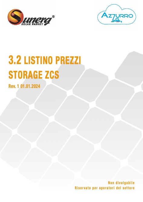 Sunerg - Listino prezzi Storage ZCS  Rev. 1