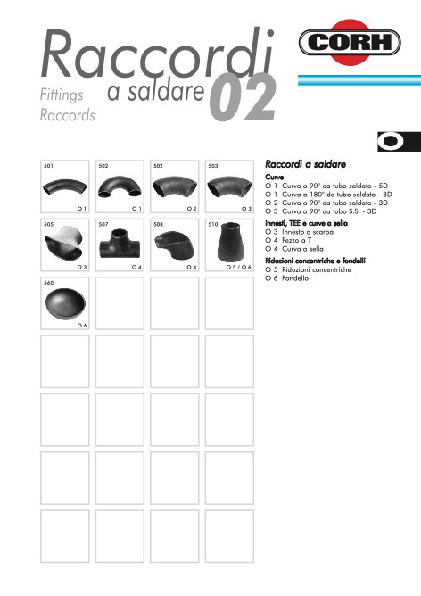 Corh - Catalogo Raccordi a saldare