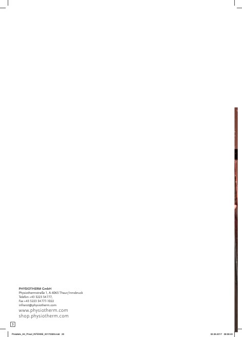 PhysioTherm - 价目表 Infrarotmodul Intense