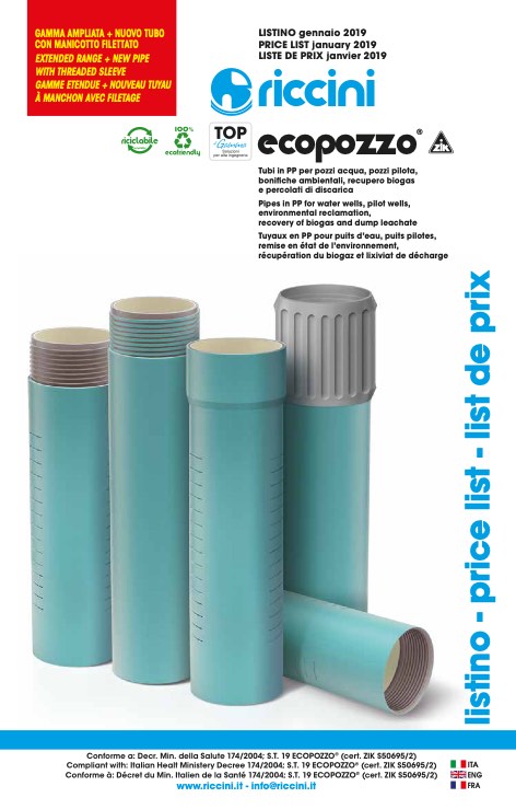 Riccini - Прайс-лист ECOPOZZO
