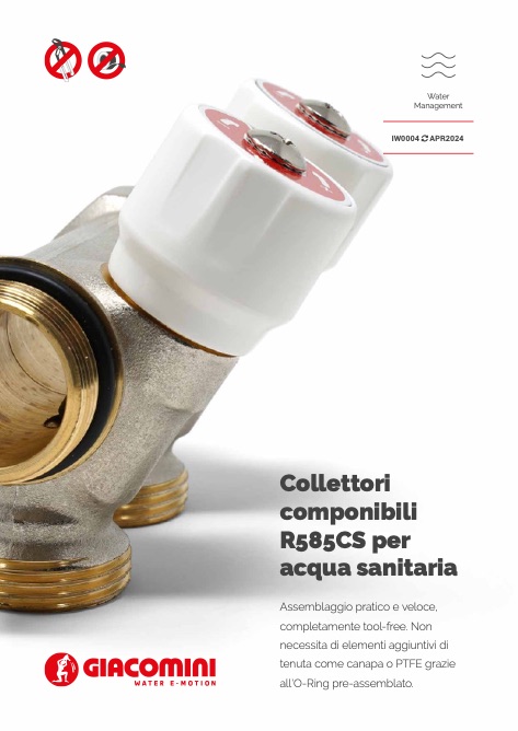 Giacomini - 目录 Collettori componibili R585CS per acqua sanitaria