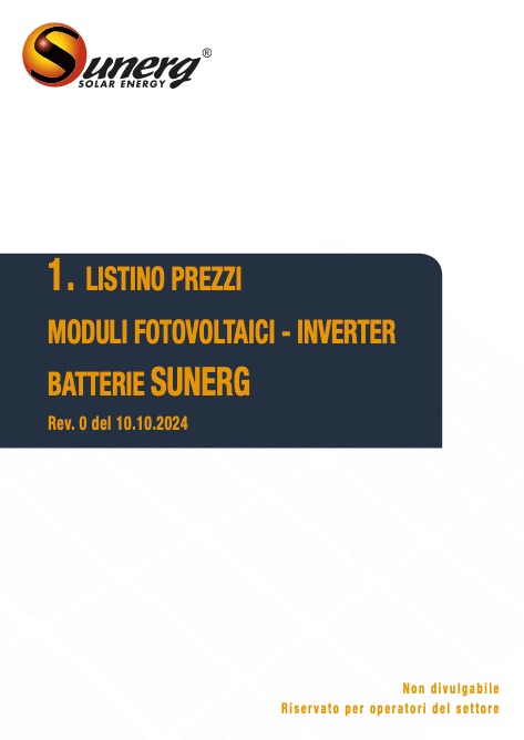 Sunerg - Listino prezzi Moduli Fotovoltaici - Inverter - Batterie