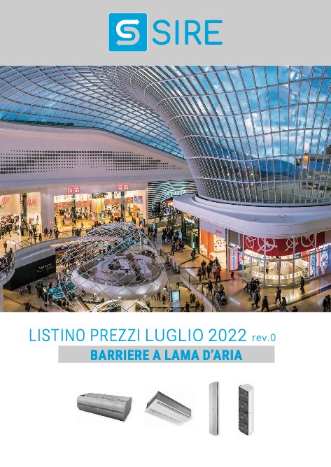 Sire - Listino prezzi Barriere a lama d'aria