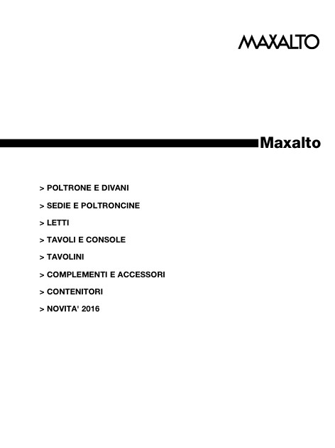 B&B - Price list Maxalto 2016
