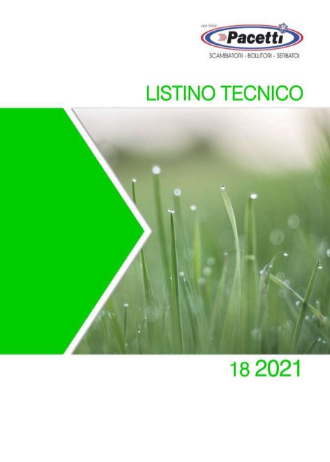 Pacetti - Price list 18-2021 Tecnico
