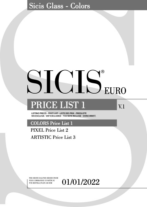 Sicis - Liste de prix Glass - Colors - Volume 1