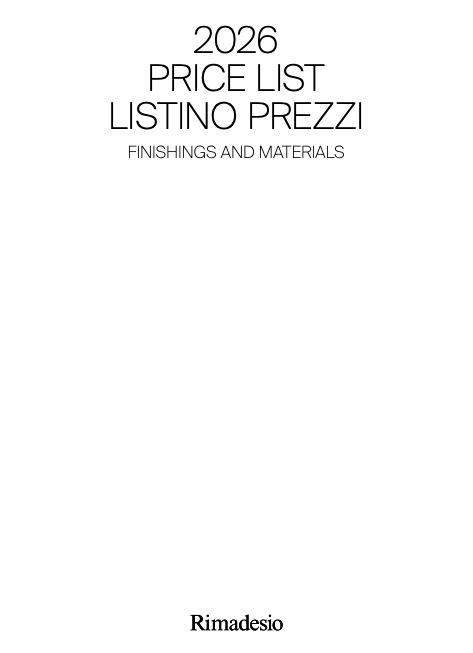 Rimadesio - Listino prezzi Finishings And Materials