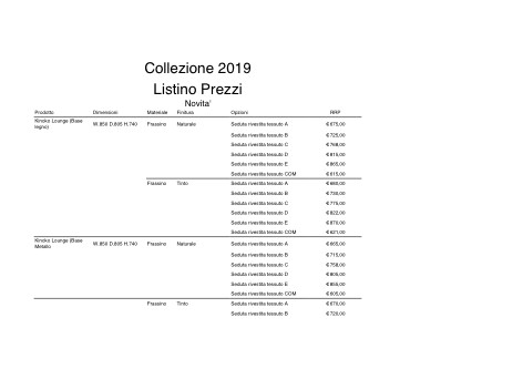 Zilio A&C - Listino prezzi News 2019