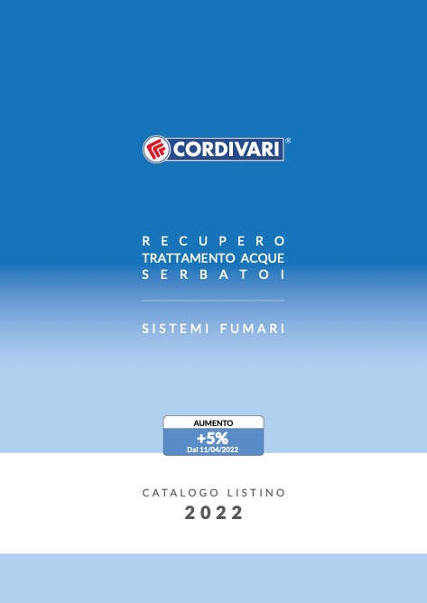 Cordivari - Listino prezzi Recupero - Trattamento acqua - Serbatoi