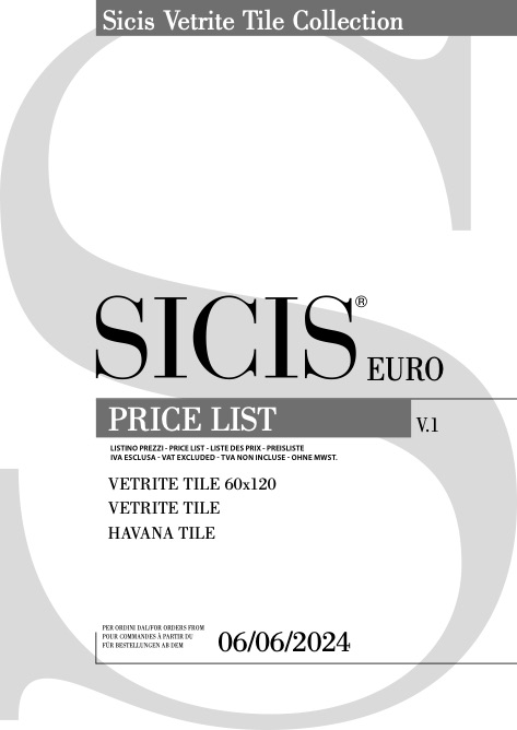 Sicis - Listino prezzi Vetrite Tile Collection