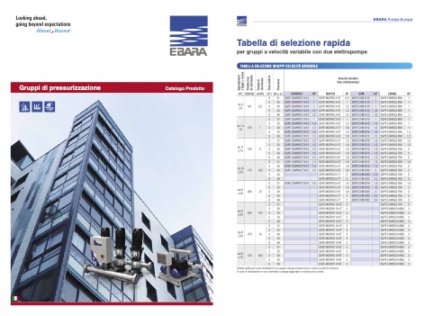Ebara Pumps Europe - Catalogue Gruppi di pressurizzazione