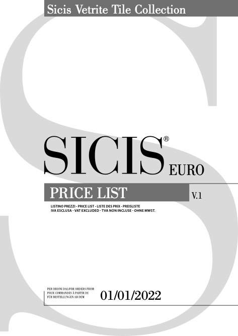 Sicis - Liste de prix Vetrite Tile Collection - Volume 1