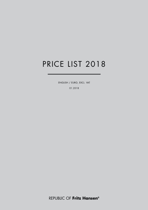 Fritz Hansen - Listino prezzi 2018