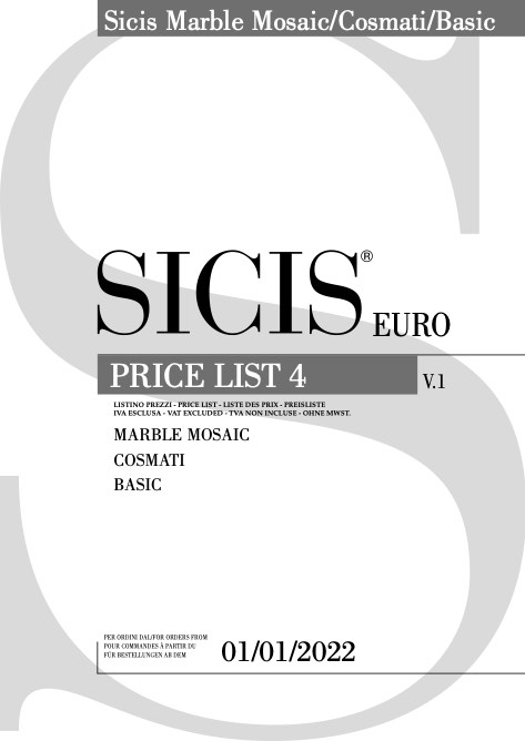 Sicis - Price list Marble Mosaic - Cosmati - Basic