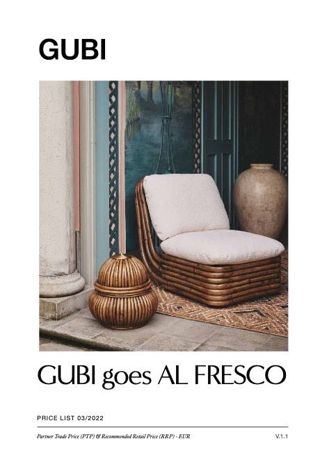 Gubi - Прайс-лист Al Fresco