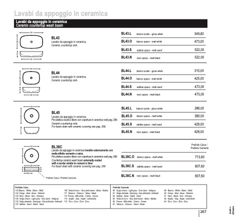 Moab80 - Price list 2020-modifica pagg. 267-268-269 Lavabi da appoggio in ceramica