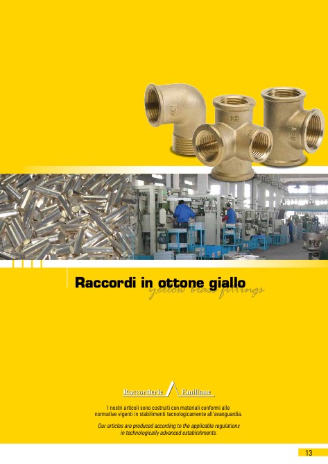 Raccorderie Emiliane - Listino prezzi Raccordi ottone giallo