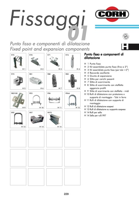 Corh - Catalogo Punto fisso e componenti di dilatazione