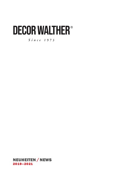 Decor Walther - 价目表 News 2019-2021