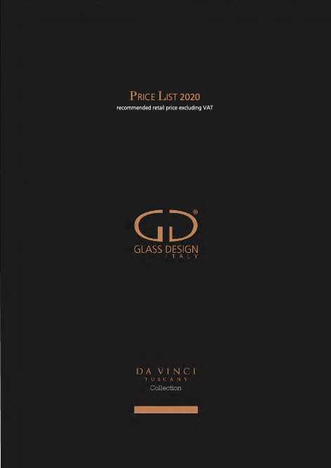 Glass Design - Price list Da Vinci Tuscany Collection
