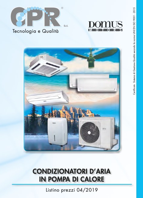 Cpr - Listino prezzi CONDIZIONATORI D’ARIA IN POMPA DI CALORE