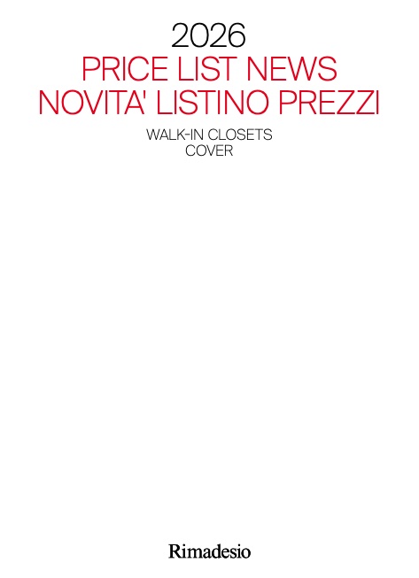 Rimadesio - Listino prezzi Walk-in closets, Cover _ Riepilogo novità