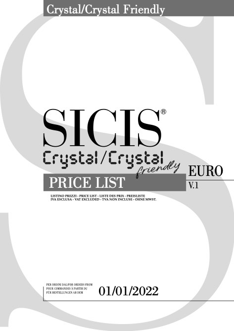Sicis - Liste de prix Crystal 2022